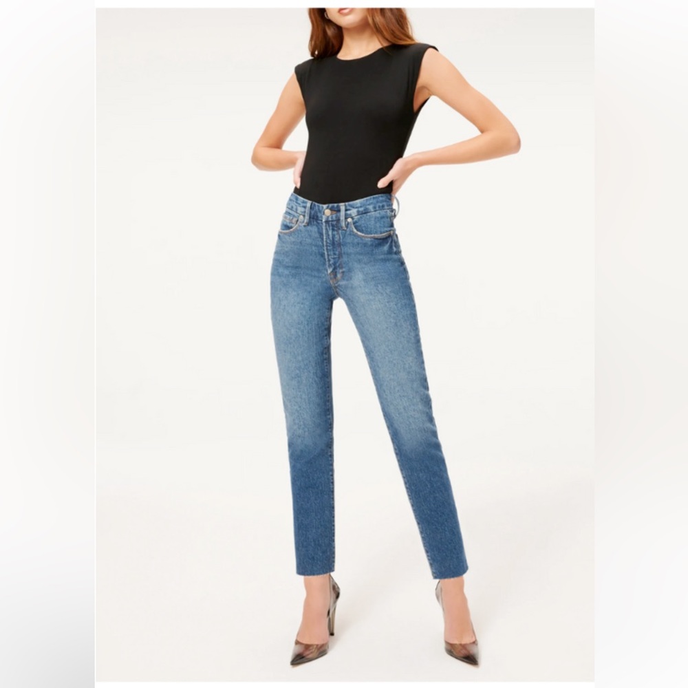 NWT GOOD AMERICAN GOOD CLASSIC RAW HEM JEANS SIZE 10